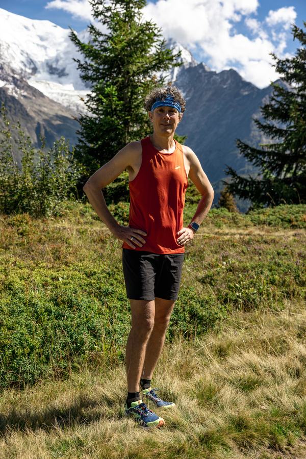 Athlete standing on the trail