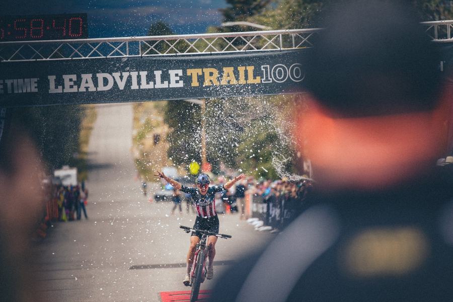 The Leadville Trail 100 finish arch