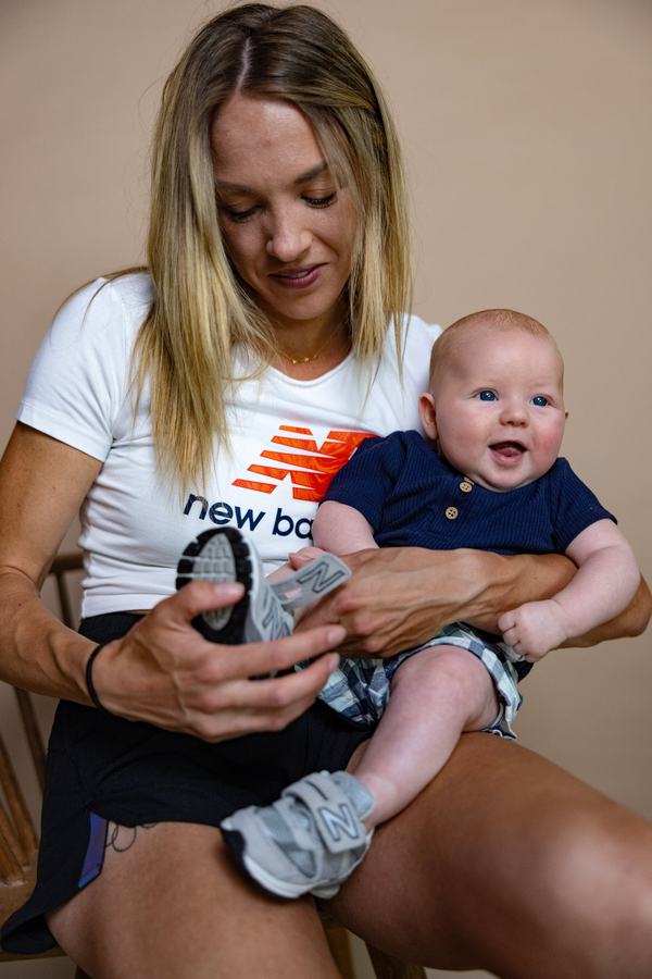 Mother and baby, laughing