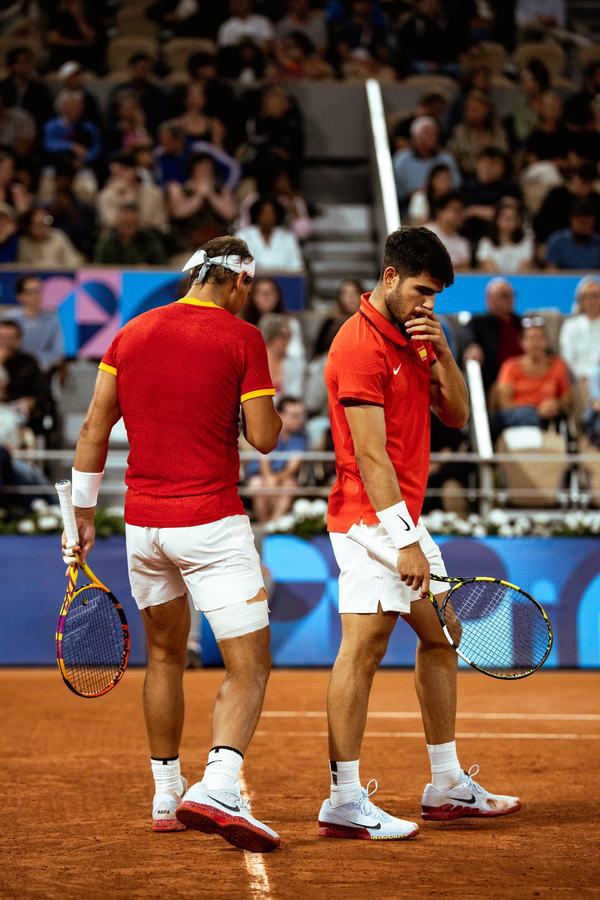 Nadal and Alcaraz between points