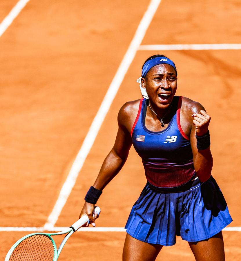 Gauff celebrating a point