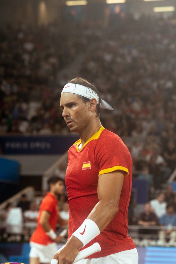 Nadal, close, between serves