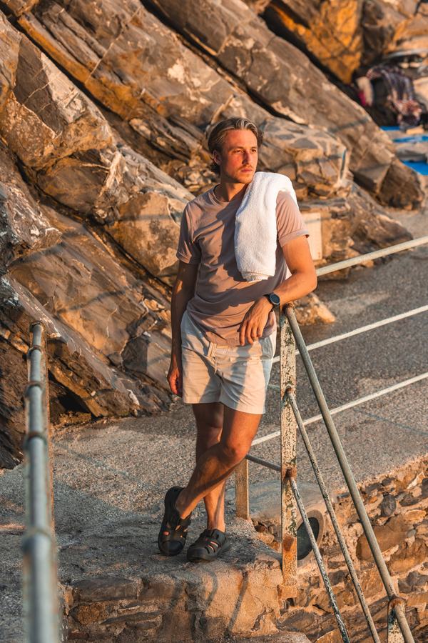 On the rocks by the sea