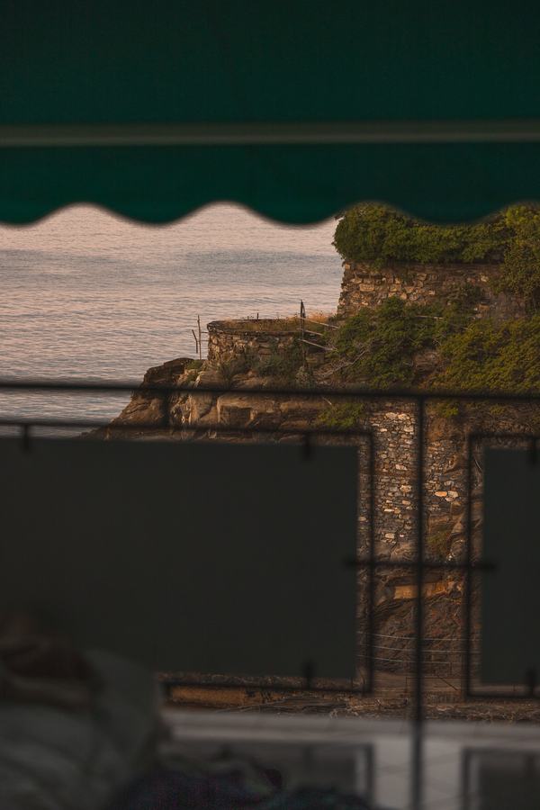 The balcony at dusk