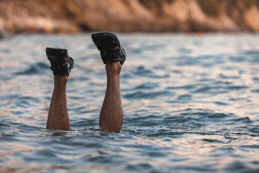 Feet in the water