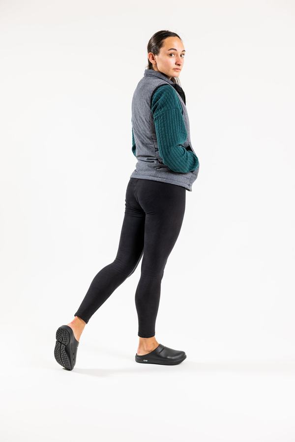Walking away in leggings