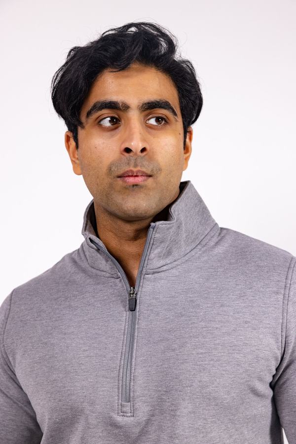 Grey quarter-zip