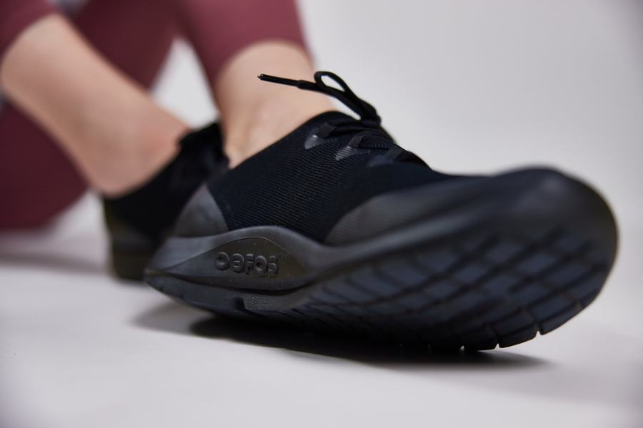Black shoe, close