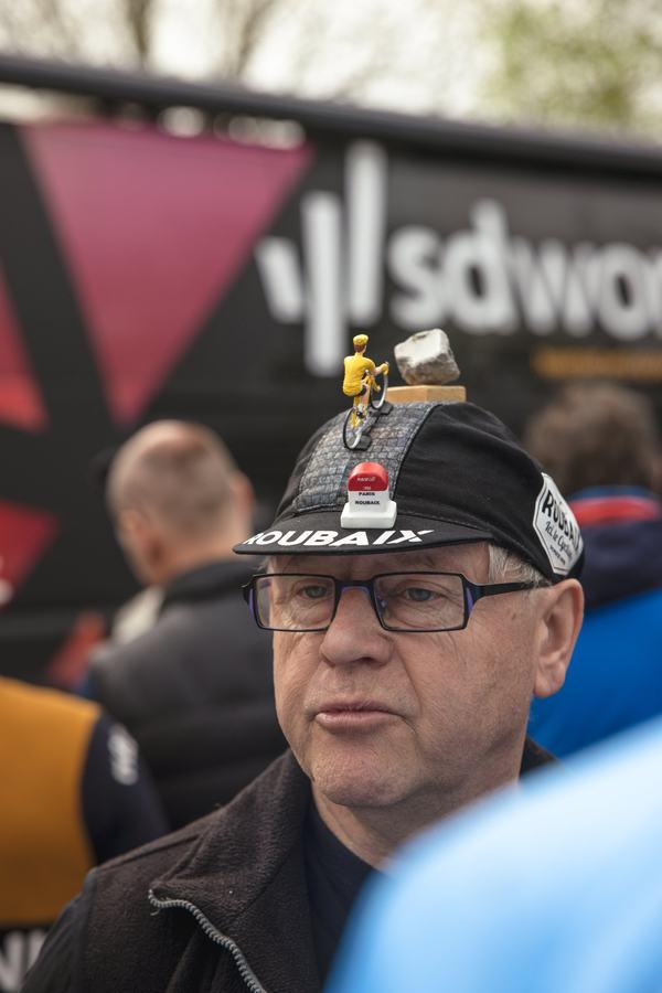 A fan in a Roubaix cap