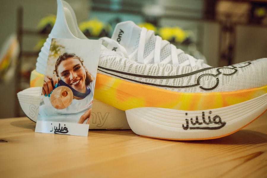 Her race shoes, signed