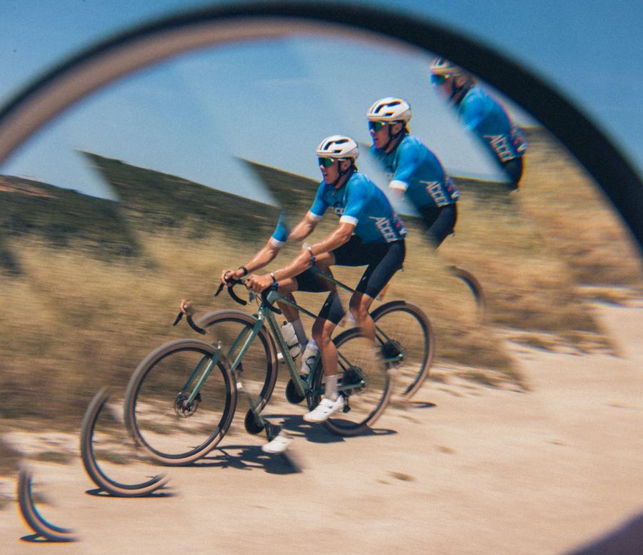 Wheel blur on the dirt