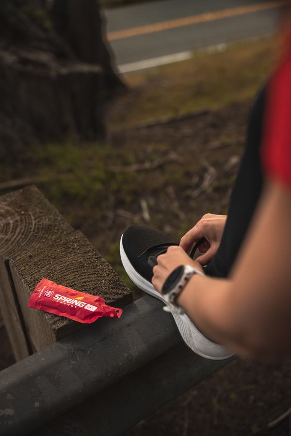Lacing up on the kerb