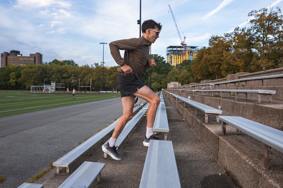 Bounding up the bleachers