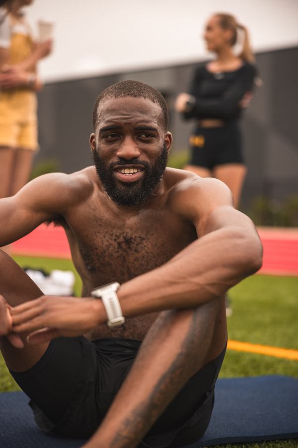 Catching a breath on the turf