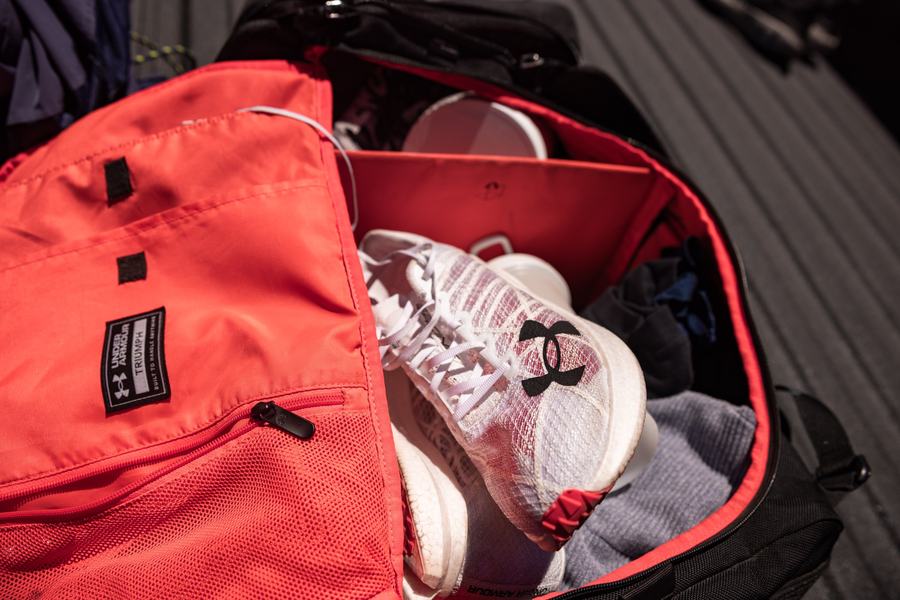 A kit bag packed for the road